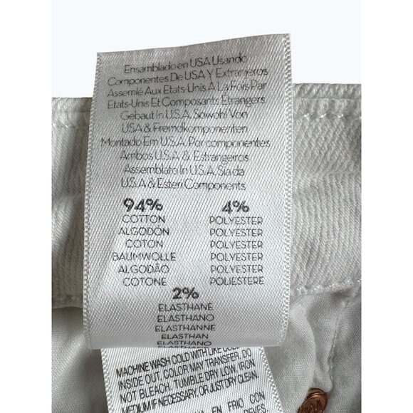 Mother The Looker Crop Jeans Fairest Off Them All White Denim Shorts Size 28 - Picture 7 of 16